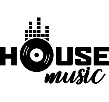 Autocolantes decorativos de DJ Texto de house music - TenStickers