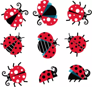 Autocolantes decorativos de insetos Conjunto de joaninhas - TenStickers