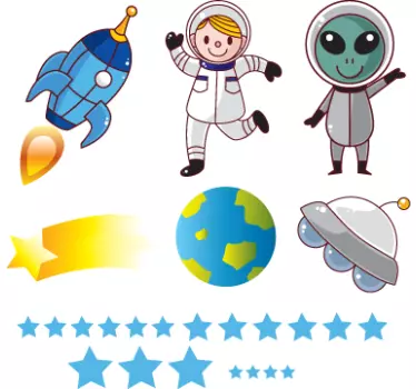 Autocolantes decorativos exploradores do espaço - TenStickers