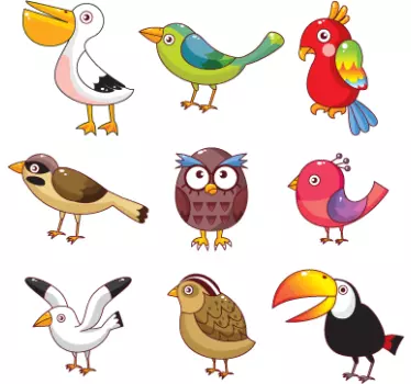 Autocolantes decorativos variedade de pássaros - TenStickers