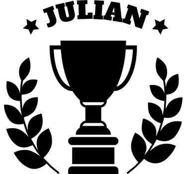Autocolantes para quarto infantil Troféu com nome - TenStickers