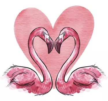 Autocolantes originais flamingo coração - TenStickers