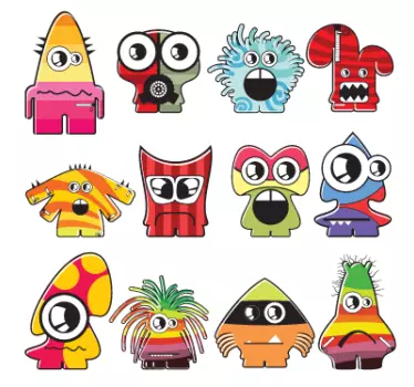 Autocolantes infantis monstros divertidos - TenStickers
