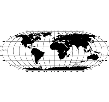 Adesivo sala de reuniões Mapa do mundo monocolor - TenStickers