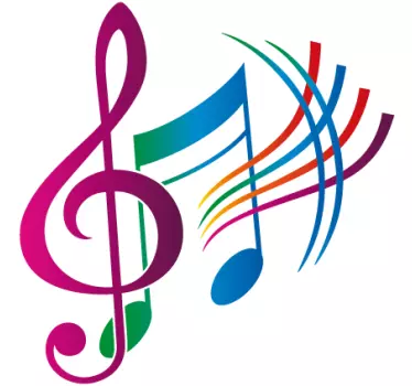 Autocolantes decorativos Musicais Notas Coloridas - TenStickers