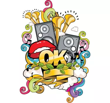 Autocolantes Musicais vinis decorativos grafite musical - TenStickers