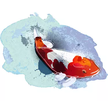 Autocolantes orientais de peixess koi pintura - TenStickers