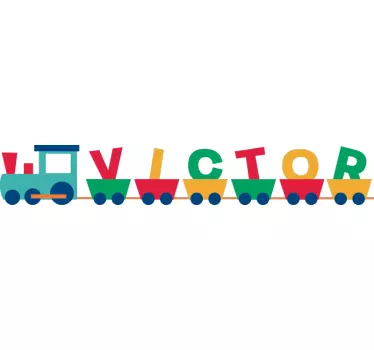 Autocolante para quarto de bebé comboio personalizavel - TenStickers