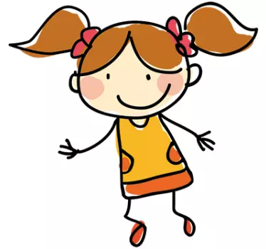 Autocolante para quarto de bebé Desenho traço menina - TenStickers