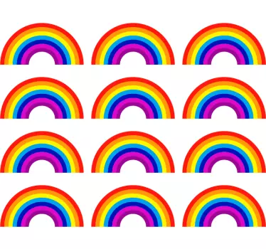 Autocolante para quarto de bebé padrão arco-íris - TenStickers