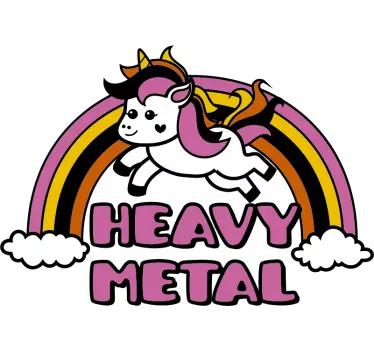 Autocolantes para quarto infantil unicornio heavy metal - TenStickers
