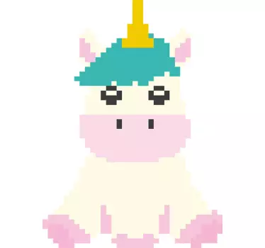 Autocolantes para quarto infantil unicornio pixel - TenStickers