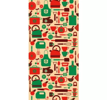 Autocolantes decorativos de estampados utensilios de cozinha - TenStickers