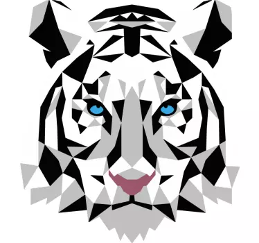 Autocolante sala de estar tigre branco - TenStickers