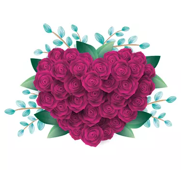Autocolantes do dia de S. Valentim Rosas cerradas - TenStickers