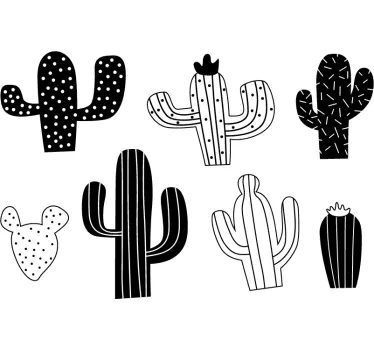 Autocolantes de flores e plantas catos monolor - TenStickers