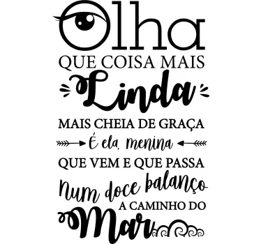 Autocolantes de letras de canções garota de ipanema - TenStickers