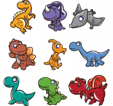 Coleção de autocolantes de dinossauros bebés - TenStickers