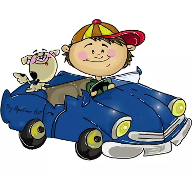 Crianças menino motorista Vinil decorativo - TenStickers