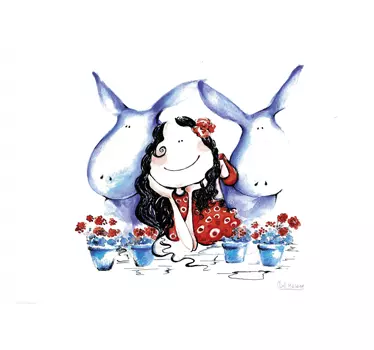 fotomural vinílico de parede crianças burro senhora - TenStickers