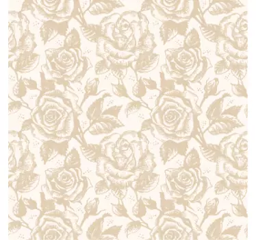 Friso decorativo florido bege - TenStickers