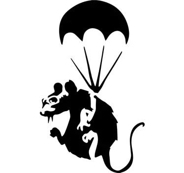 Rato com Vinil decorativode vinil de pára-quedas - TenStickers