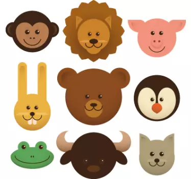 Sticker adesivo de cabeças de animais - TenStickers