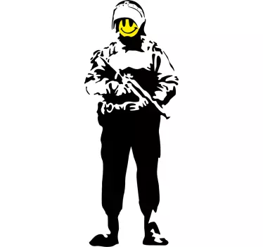 Sticker polícia smiley Banksy - TenStickers