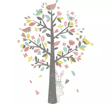Vinil autocolante arvore e animais - TenStickers