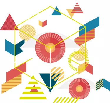Vinil autocolante de olhos geométricos - TenStickers