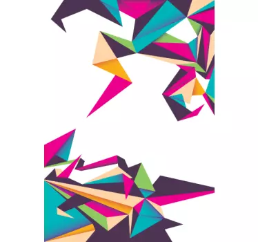 Vinil Autocolante Decorativo Origami Cores - TenStickers