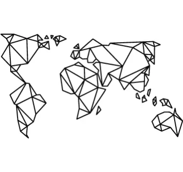Vinil autocolante mapa mundo origami - TenStickers