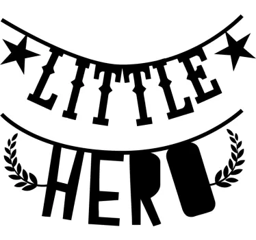 Autocolante para quarto de bebé Grinalda de Texto Little Hero - TenStickers