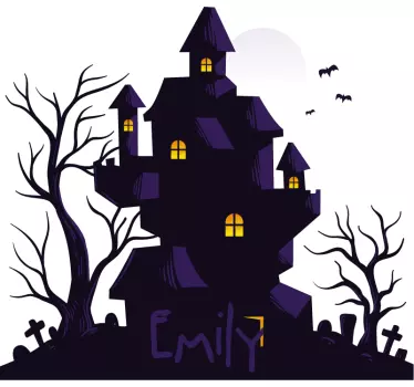 Autocolantes de halloween Castelo encantado com nome - TenStickers
