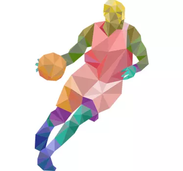 Vinil decorativo basquetebol origami - TenStickers