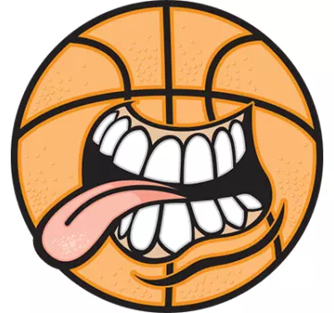 Vinil decorativo bola basquete divertida - TenStickers