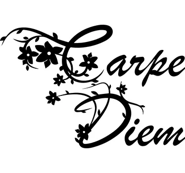 Vinil decorativo Carpe Diem com flores - TenStickers