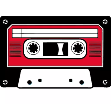 Vinil decorativo cassete vermelho e preto - TenStickers