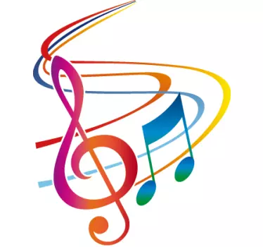 Vinil decorativo clave de sol colorida - TenStickers