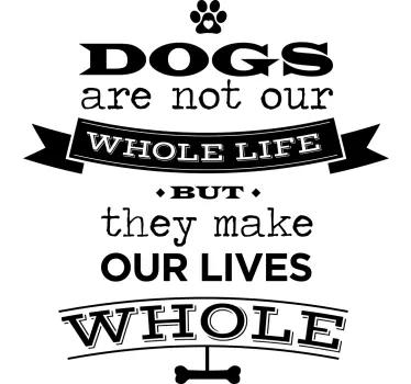 Vinil decorativo com texto sobre cães - TenStickers