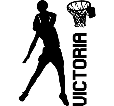 Vinil decorativo de basquetebol jogadora a encestar - TenStickers