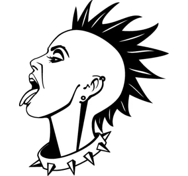 Vinil decorativo de silhuetas menina punk - TenStickers