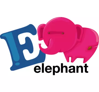 Vinil decorativo elefante letra E - TenStickers