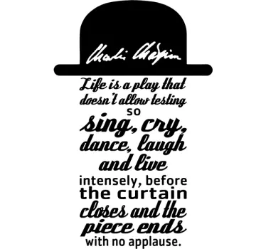 Vinil decorativo frase Charlie Chaplin - TenStickers