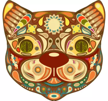 Vinil Decorativo Gato Colorido - TenStickers