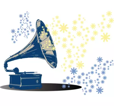 Vinil decorativo de música gira-discos clássico - TenStickers