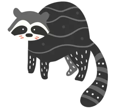 Vinil decorativo ilustração guaxinim - TenStickers