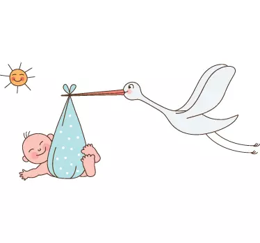 Vinil decorativo infantil bebé e cegonha - TenStickers