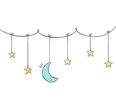 Vinil decorativo infantil de estrelas e lua - TenStickers