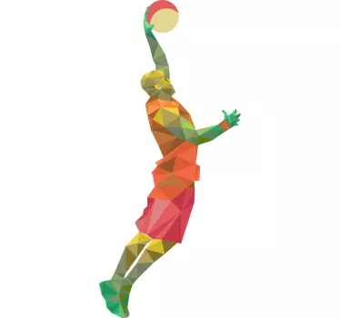 Vinil decorativo jogador basquetebol geométrico - TenStickers